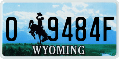 WY license plate 09484F