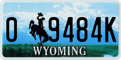 WY license plate 09484K