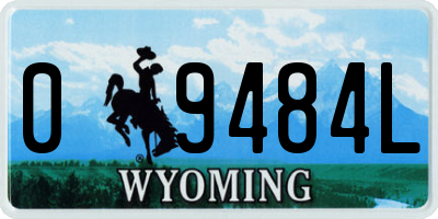 WY license plate 09484L