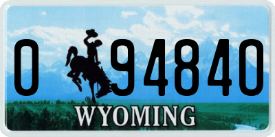 WY license plate 09484O