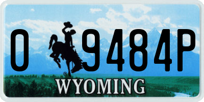 WY license plate 09484P