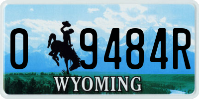 WY license plate 09484R