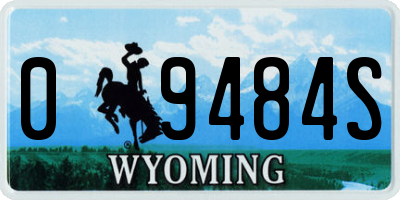 WY license plate 09484S