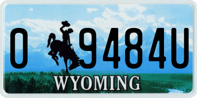 WY license plate 09484U