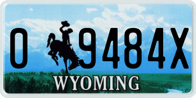 WY license plate 09484X