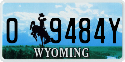 WY license plate 09484Y
