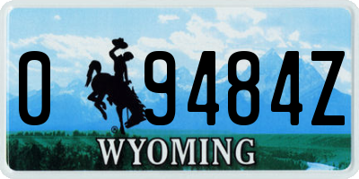 WY license plate 09484Z