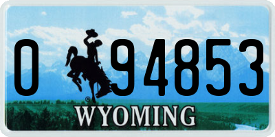 WY license plate 094853