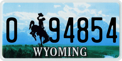 WY license plate 094854