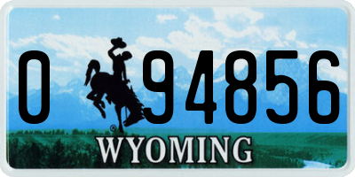 WY license plate 094856