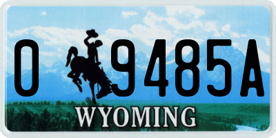 WY license plate 09485A
