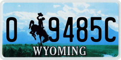 WY license plate 09485C
