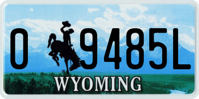 WY license plate 09485L