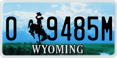 WY license plate 09485M