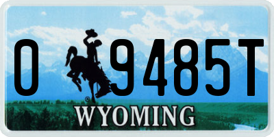 WY license plate 09485T