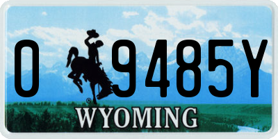 WY license plate 09485Y