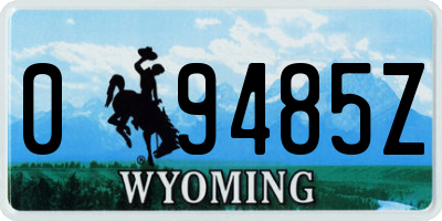 WY license plate 09485Z