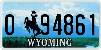 WY license plate 094861