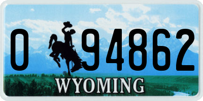 WY license plate 094862