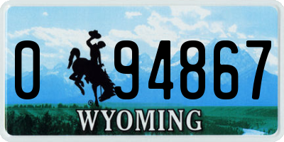 WY license plate 094867