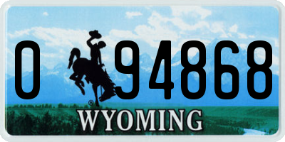 WY license plate 094868