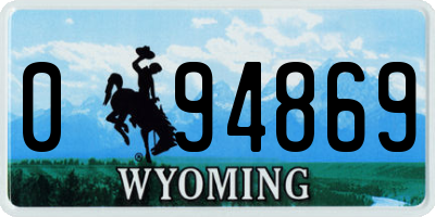 WY license plate 094869