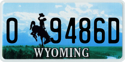 WY license plate 09486D