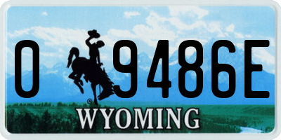 WY license plate 09486E