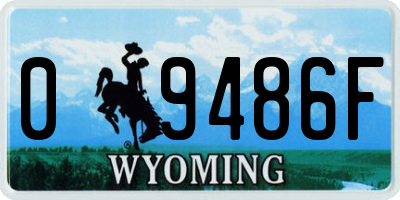 WY license plate 09486F