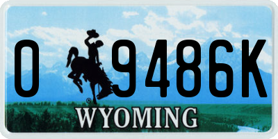 WY license plate 09486K