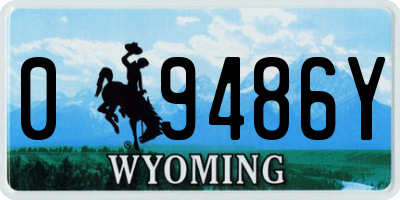 WY license plate 09486Y