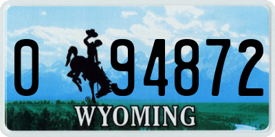 WY license plate 094872