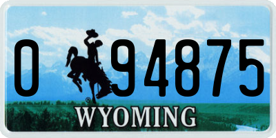 WY license plate 094875