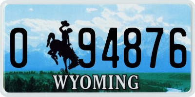 WY license plate 094876