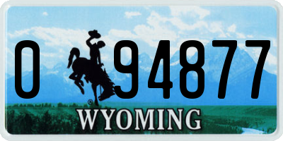 WY license plate 094877