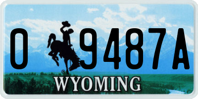 WY license plate 09487A
