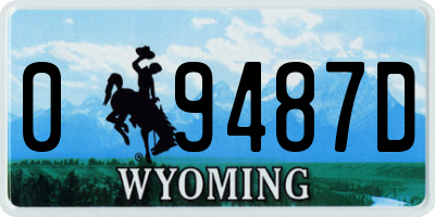 WY license plate 09487D