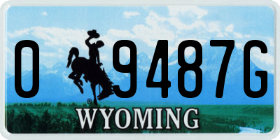 WY license plate 09487G
