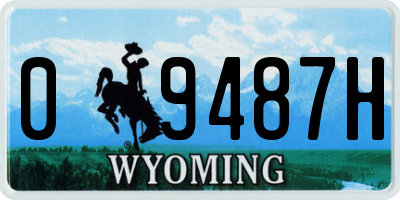 WY license plate 09487H