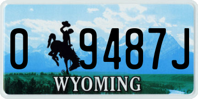 WY license plate 09487J