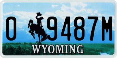 WY license plate 09487M