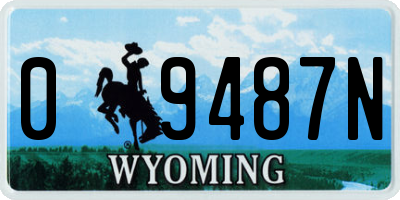 WY license plate 09487N