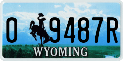 WY license plate 09487R