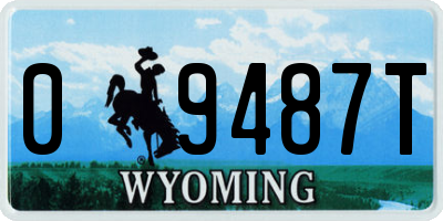 WY license plate 09487T