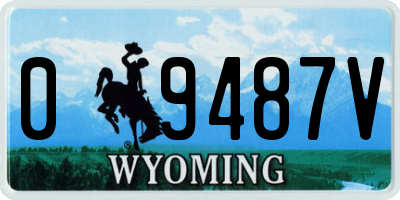 WY license plate 09487V