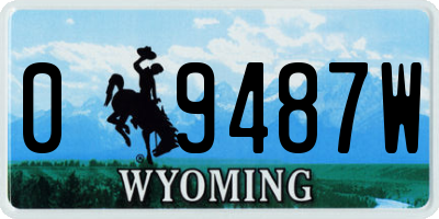 WY license plate 09487W