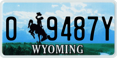 WY license plate 09487Y