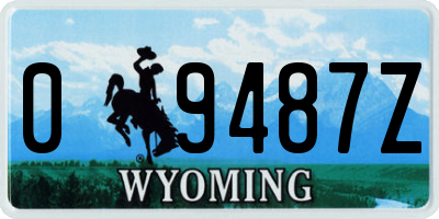 WY license plate 09487Z