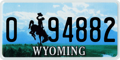WY license plate 094882
