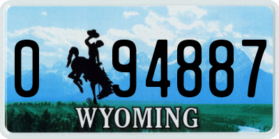 WY license plate 094887